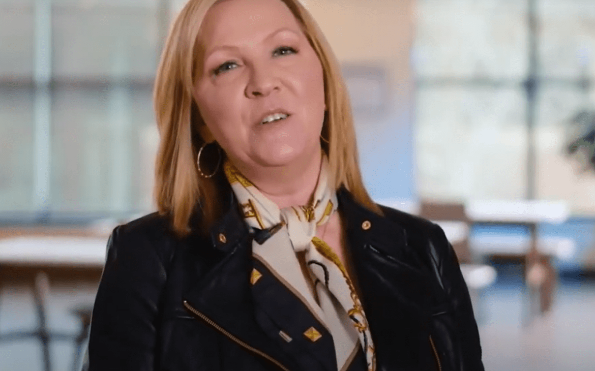 Woman explaining the future of fiber