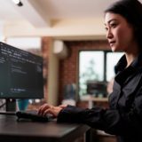 woman browsing the web with high gig speed internet