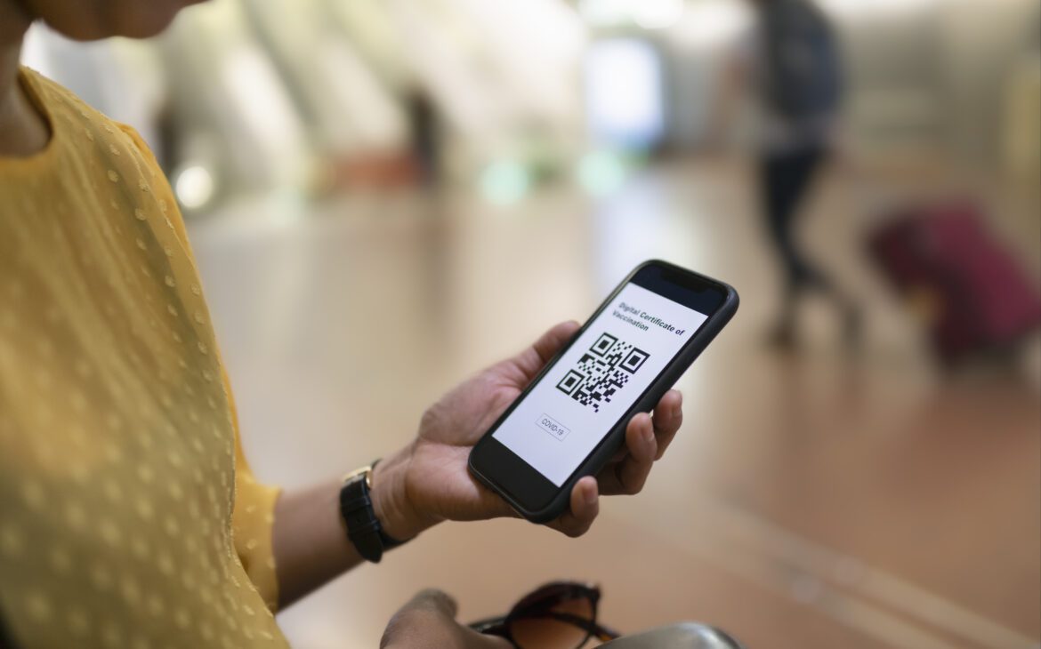 Woman learning how to make a QR code