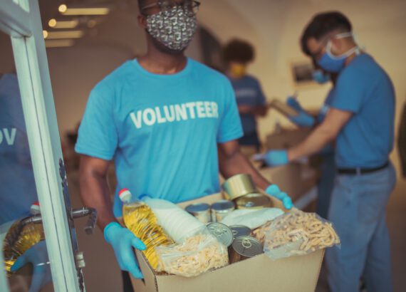 Volunteer prepping supplies for National Preparedness Month
