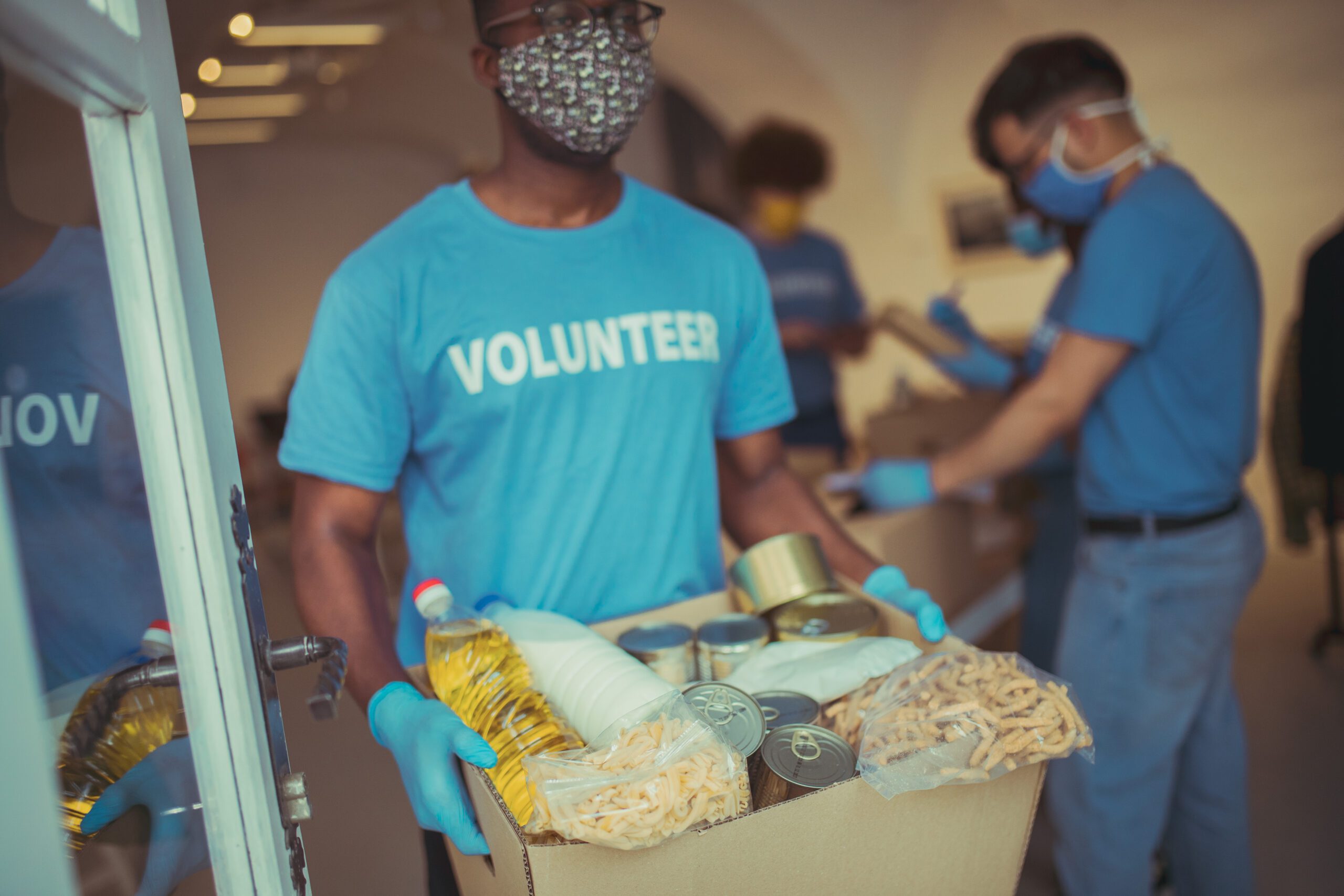 Volunteer prepping supplies for National Preparedness Month