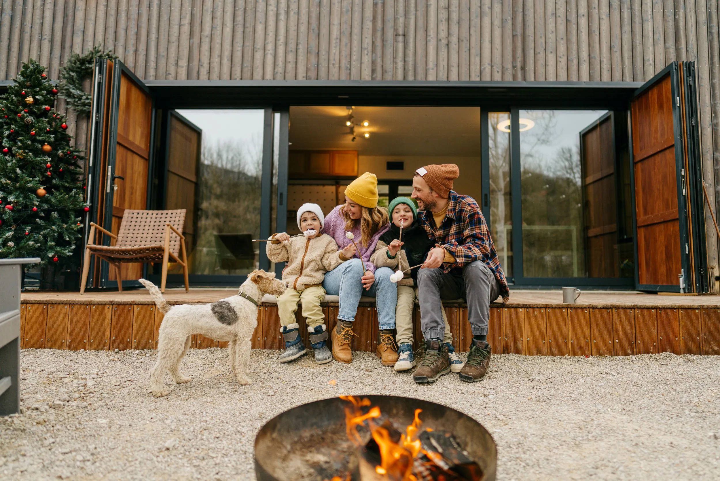 Family enjoying Airbnb