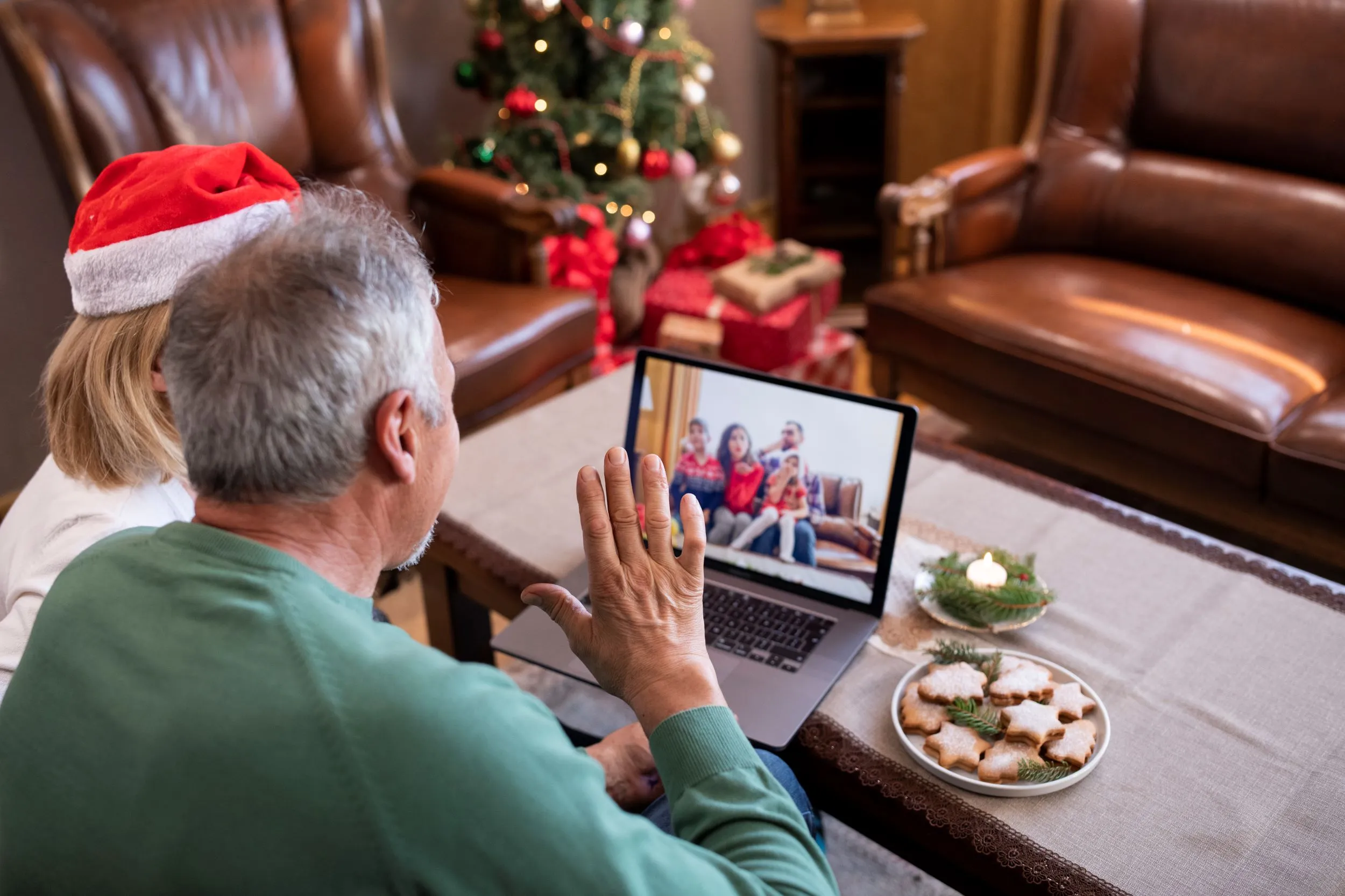 Virtual meeting with grandkids during the holiday season