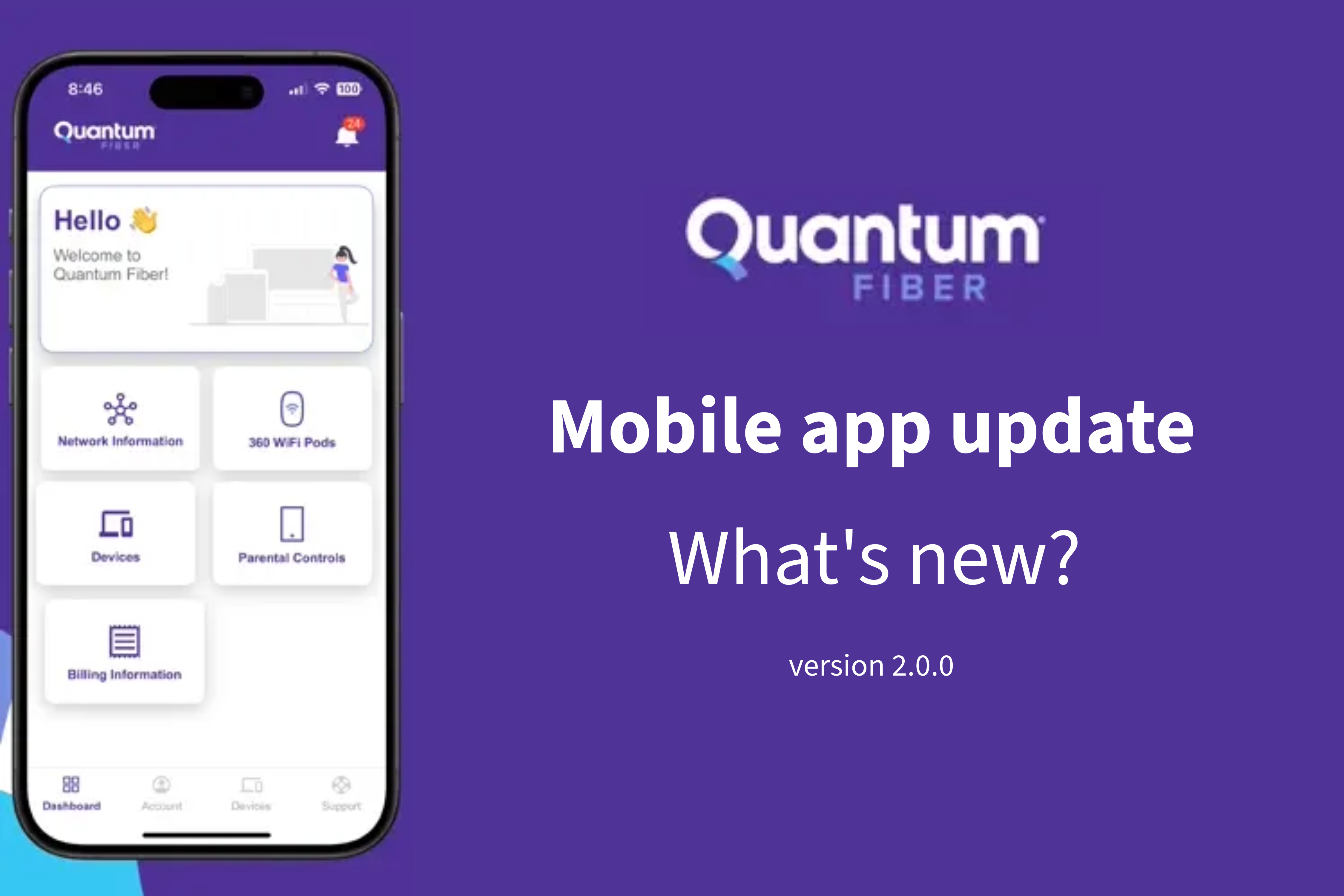 Quantum Fiber Mobile App Update