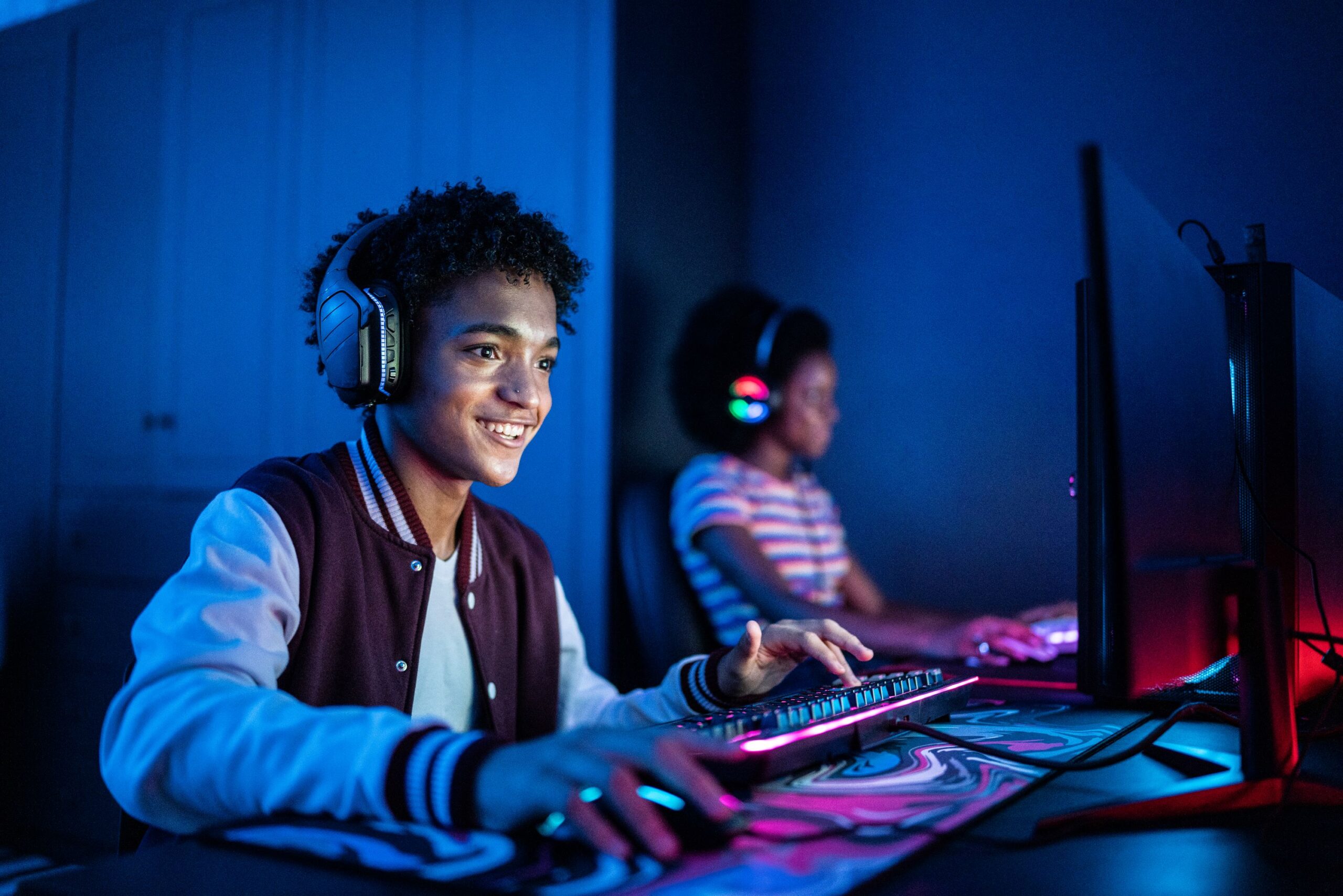 Brother and sister gaming