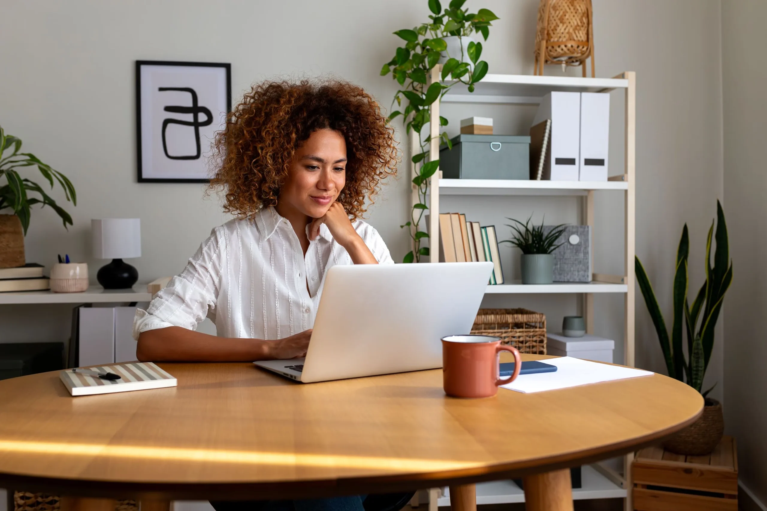 Women working remotely at home