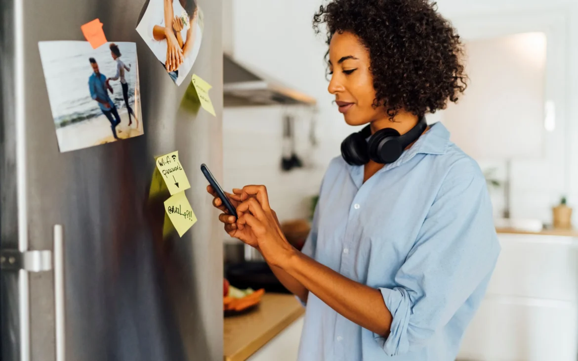 Wi-Fi SSID and Password posted on refrigerator