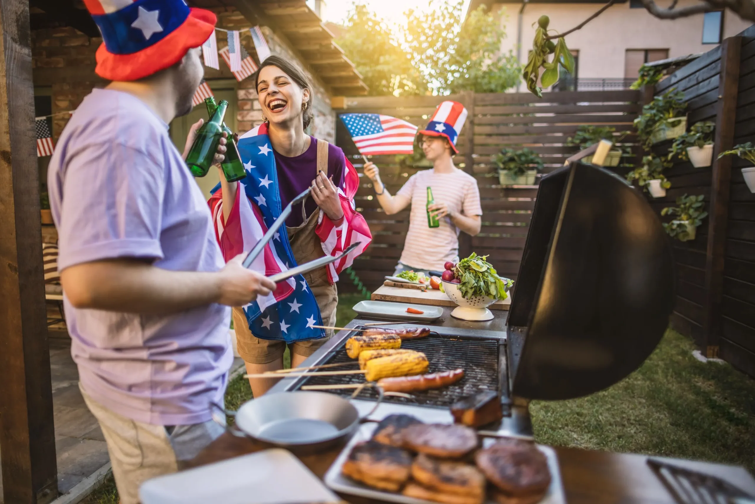 Memorial Day BBQ gathering in the backyard