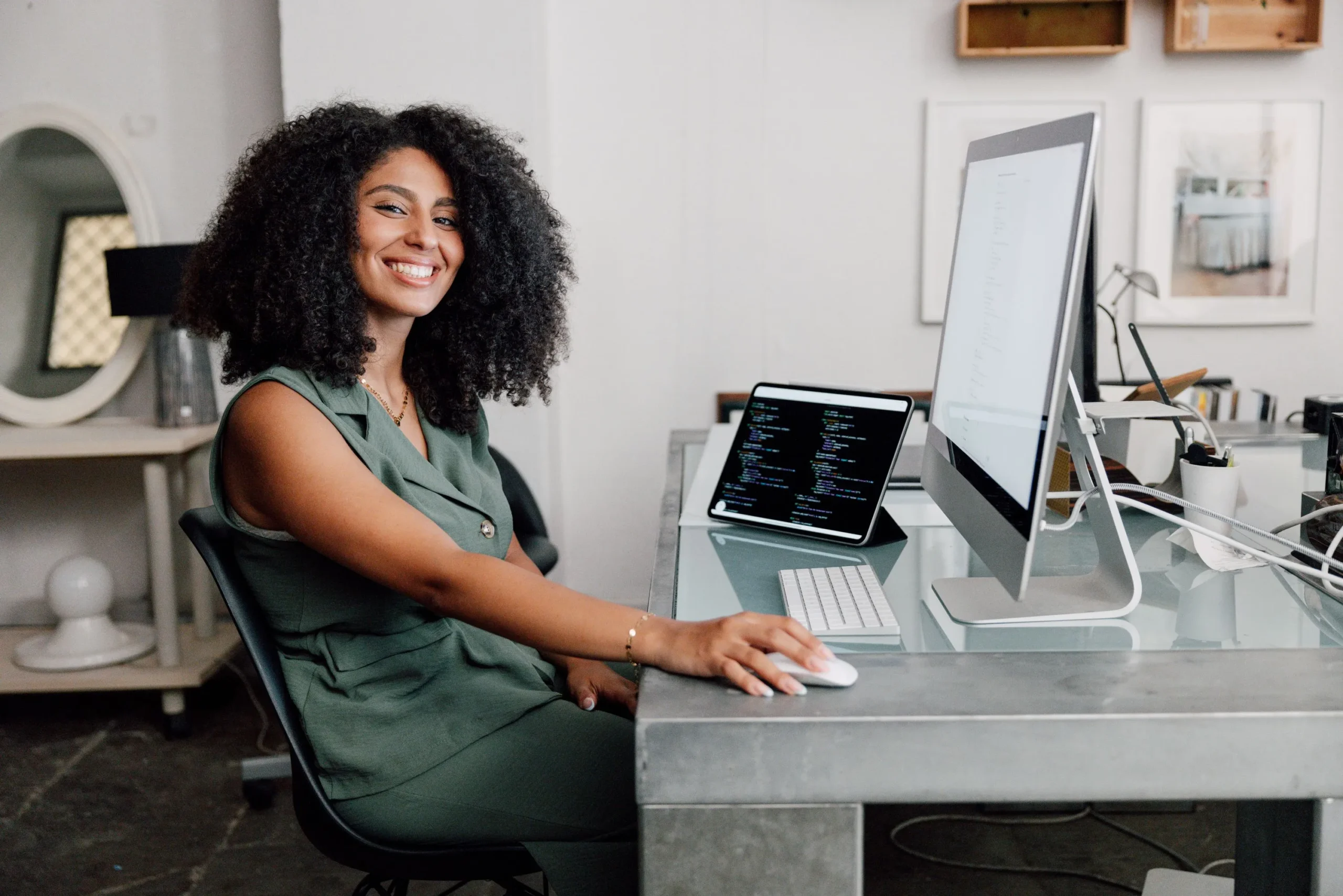 Techie at desk Techie at desk
