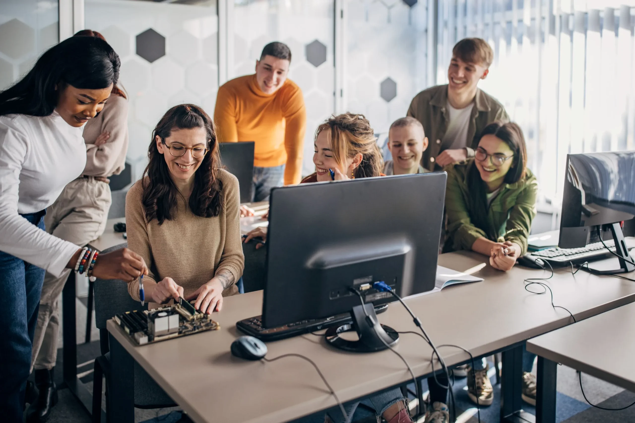 Techie in classroom Techie in classroom